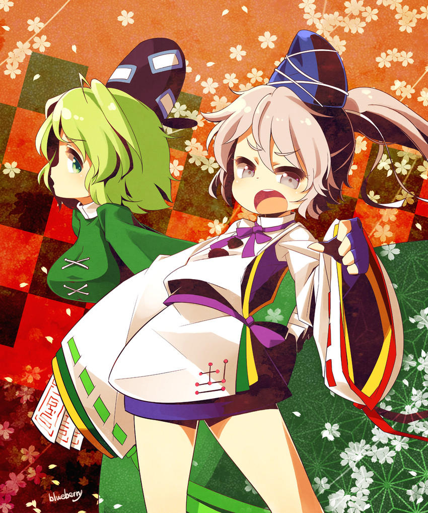mononobe no futo and soga no tojiko (touhou) drawn by blueberry_(5959)