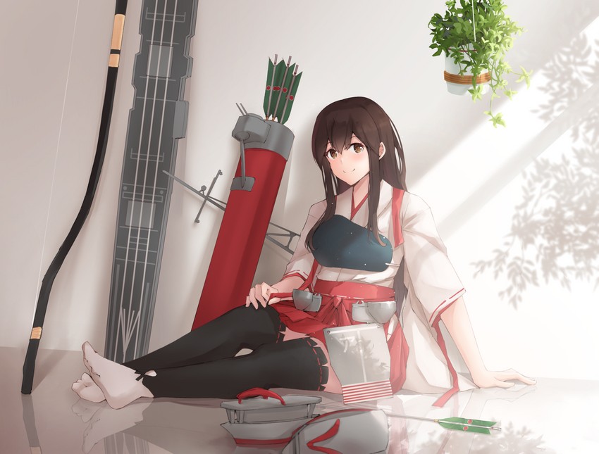 akagi and akagi kai ni (kantai collection) drawn by k_jie