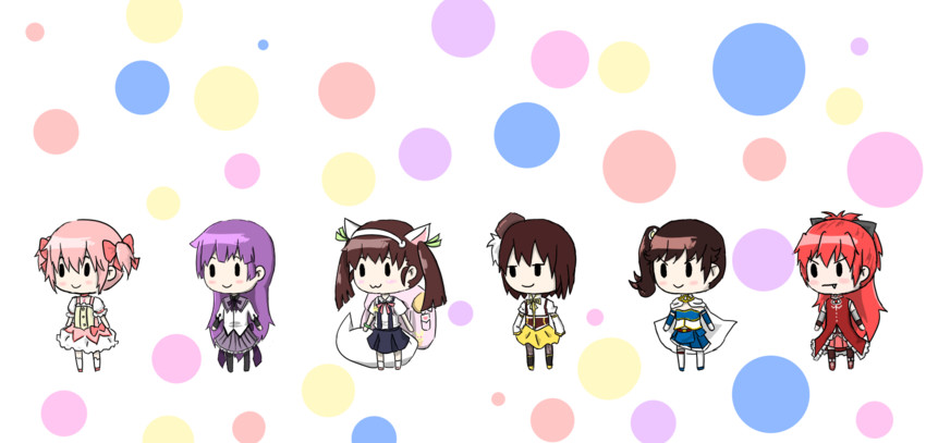 akemi homura, kaname madoka, miki sayaka, sakura kyoko, tomoe mami, and 9 more (mahou shoujo madoka magica and 2 more) drawn by mariel_(sun)