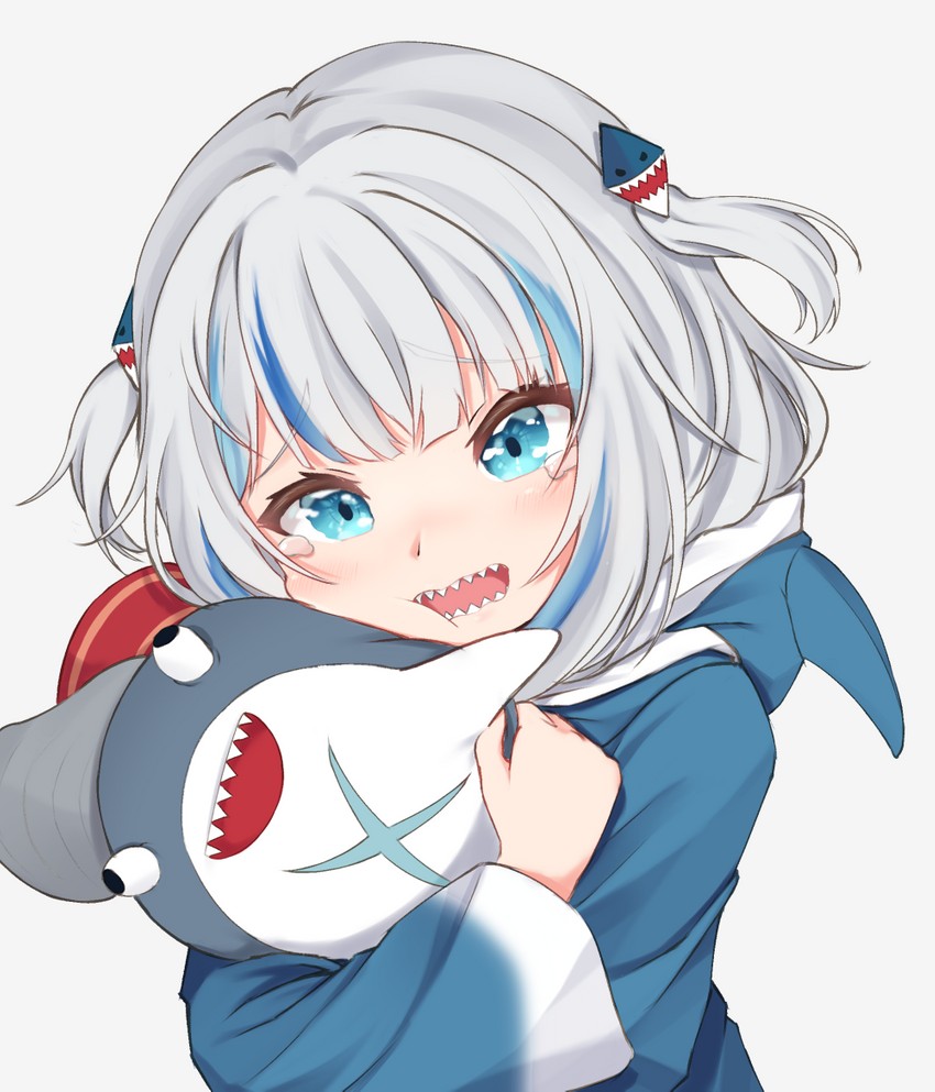 gawr gura and bloop (hololive and 1 more) drawn by meemo