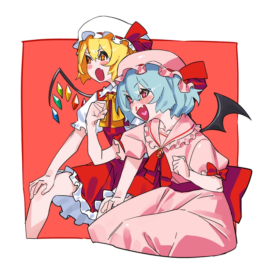 remilia scarlet and flandre scarlet (touhou) drawn by kare_huang