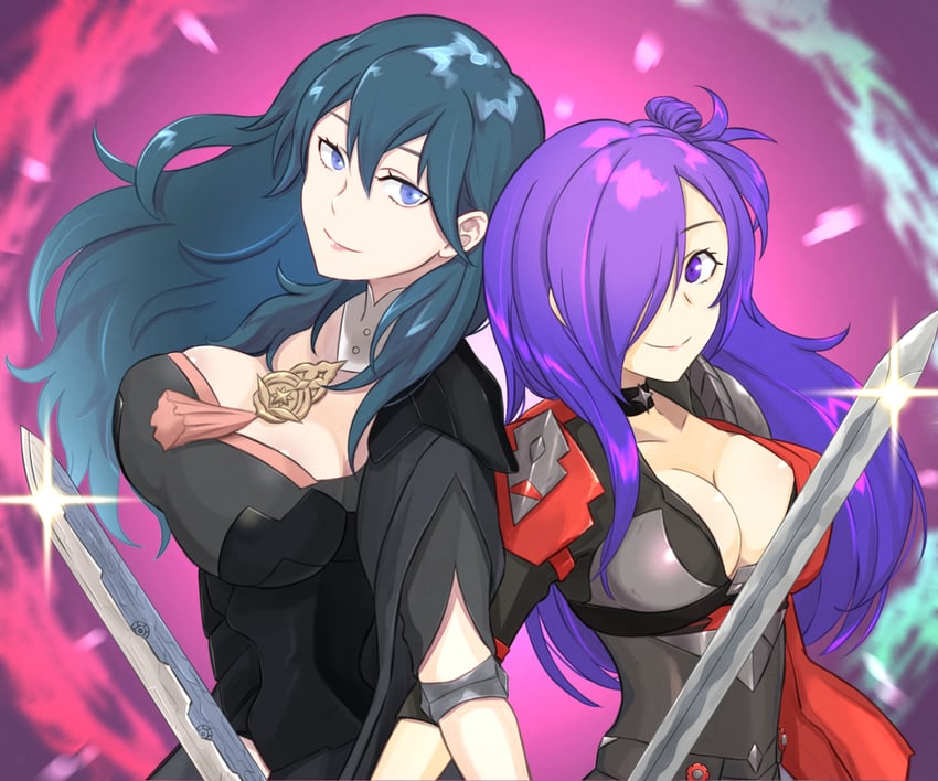 female byleth and female shez (fire emblem and 2 more) drawn by emil_as