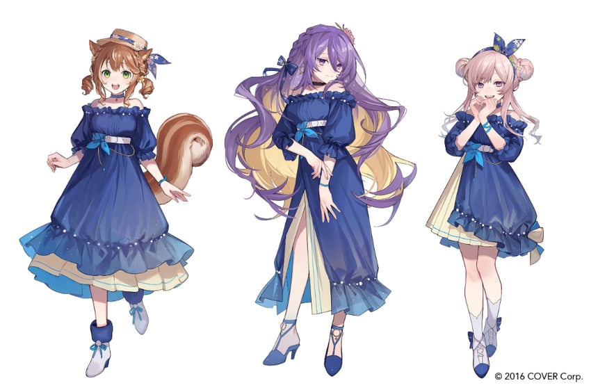 moona hoshinova, ayunda risu, and airani iofifteen (hololive and 1 more) drawn by hkina7