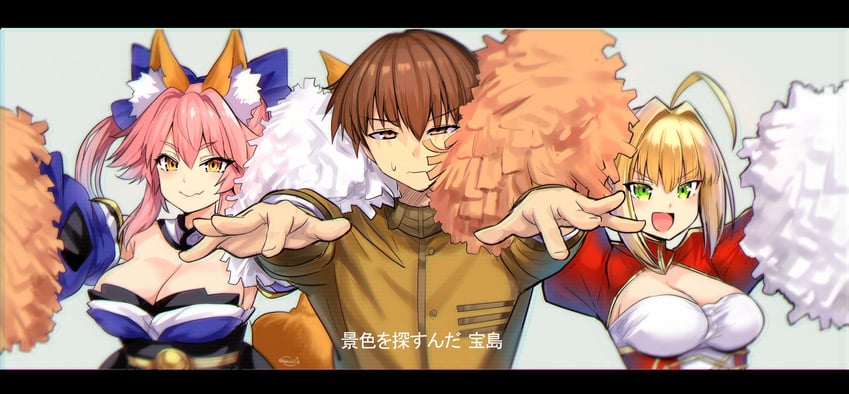 tamamo, nero claudius, tamamo no mae, and kishinami hakuno (fate and 2 more) drawn by wisespeak