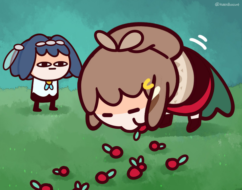 ouro kronii and nanashi mumei (hololive and 1 more) drawn by keenbiscuit