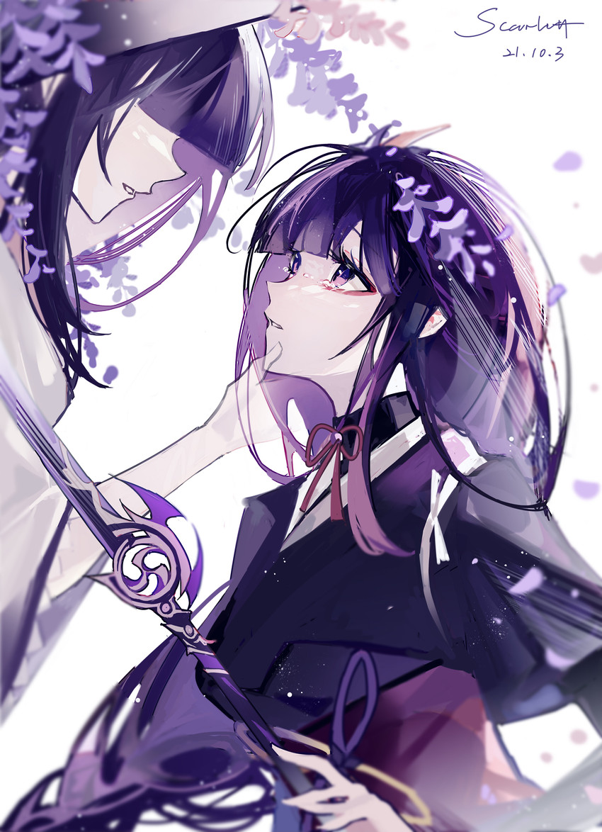 raiden shogun and makoto (genshin impact) drawn by scarlett_(artist)