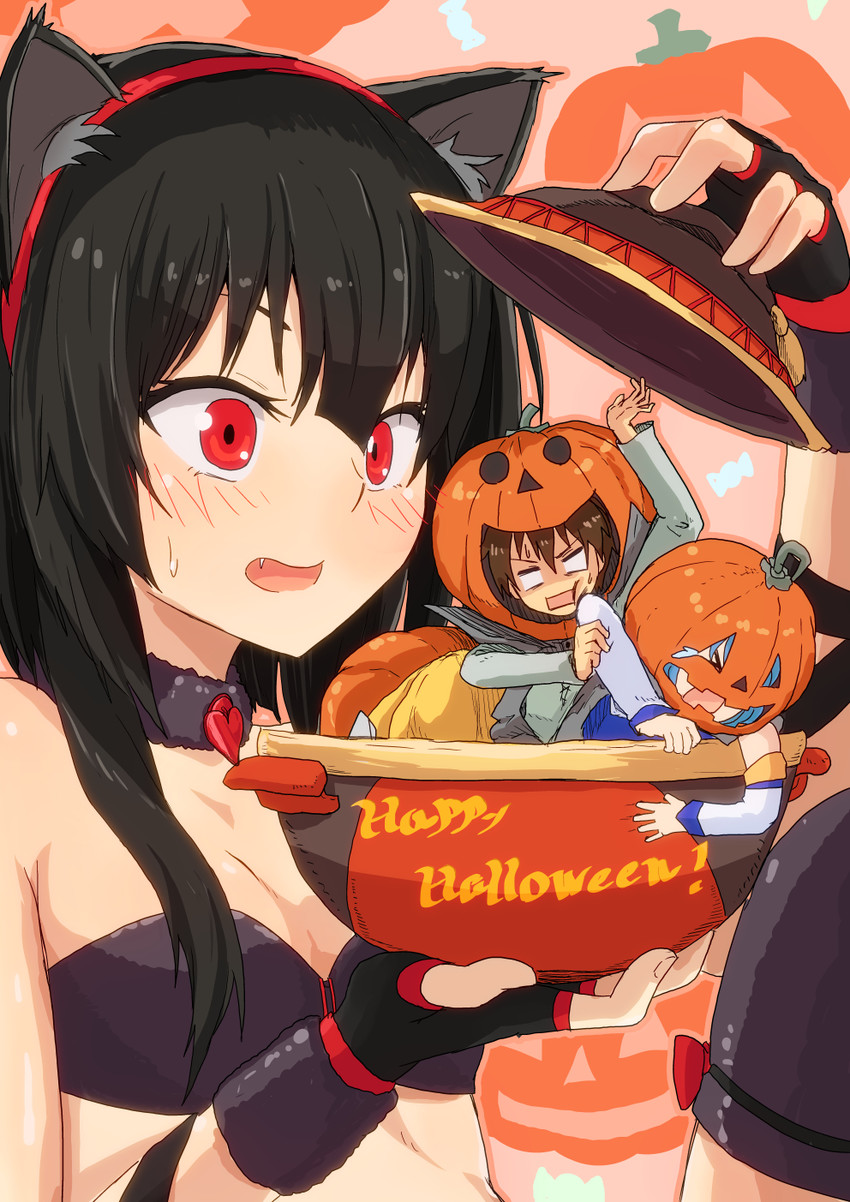 megumin, aqua, and satou kazuma (kono subarashii sekai ni shukufuku wo!) drawn by kyouwa