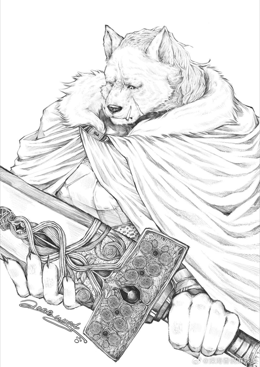 blaidd the half-wolf (elden ring) drawn by zone_wood