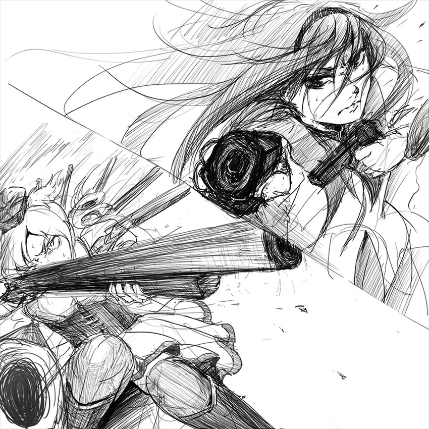 akemi homura and tomoe mami (mahou shoujo madoka magica) drawn by uruo