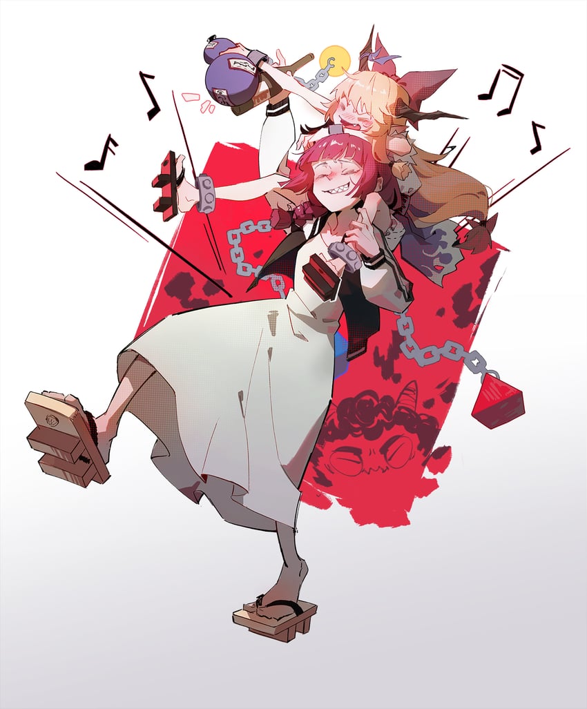 ibuki suika and hiroi kikuri (touhou and 1 more) drawn by die_(die0118)