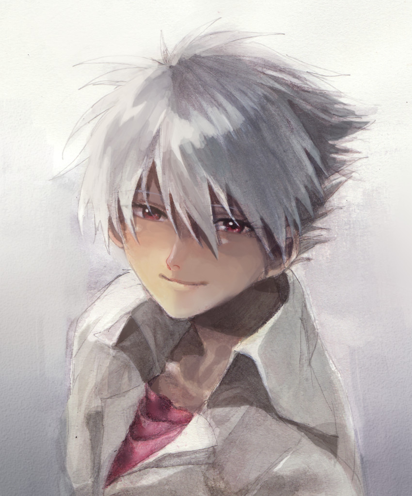 nagisa kaworu (neon genesis evangelion) drawn by morosue