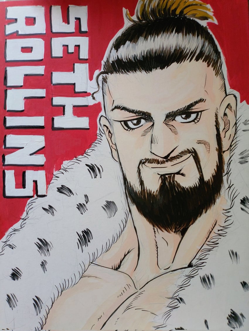 seth rollins (real life and 1 more) drawn by hozun1985