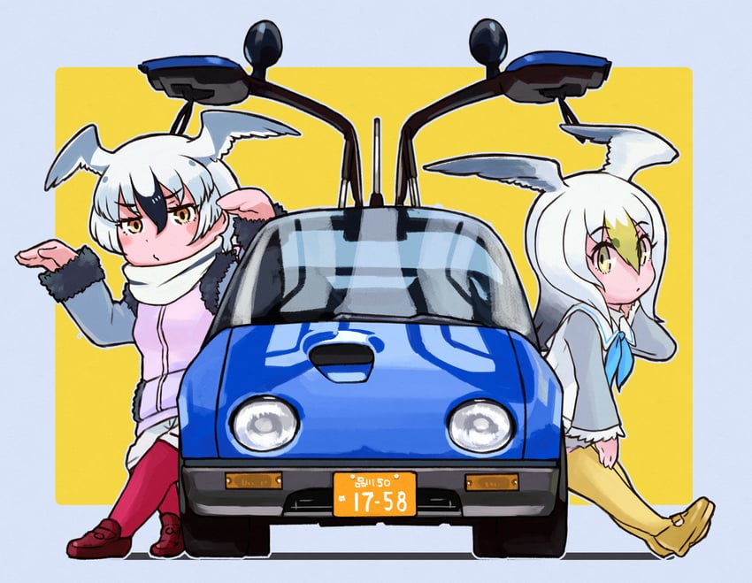 common gull and ross's gull (kemono friends) drawn by toriny