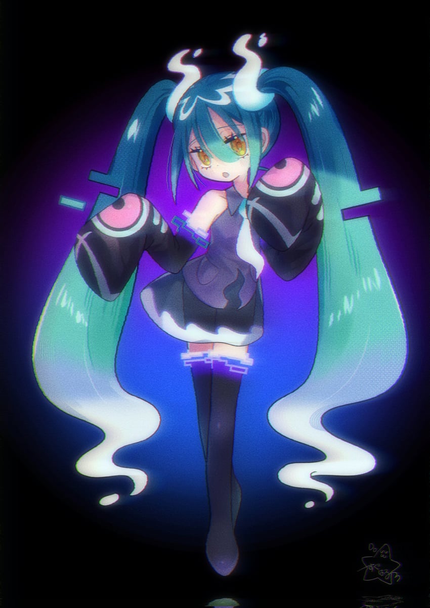 hatsune miku and ghost miku (pokemon and 2 more) drawn by suguharu86