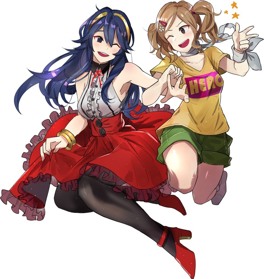 lucina and cynthia (fire emblem and 1 more) drawn by ebinku