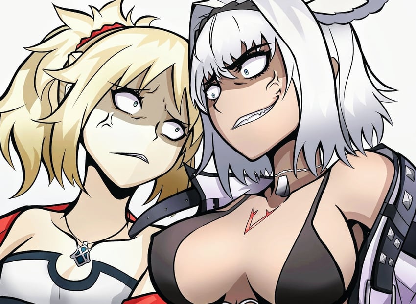 mordred and caenis (fate and 1 more) drawn by chikiji_(chickchickjo)
