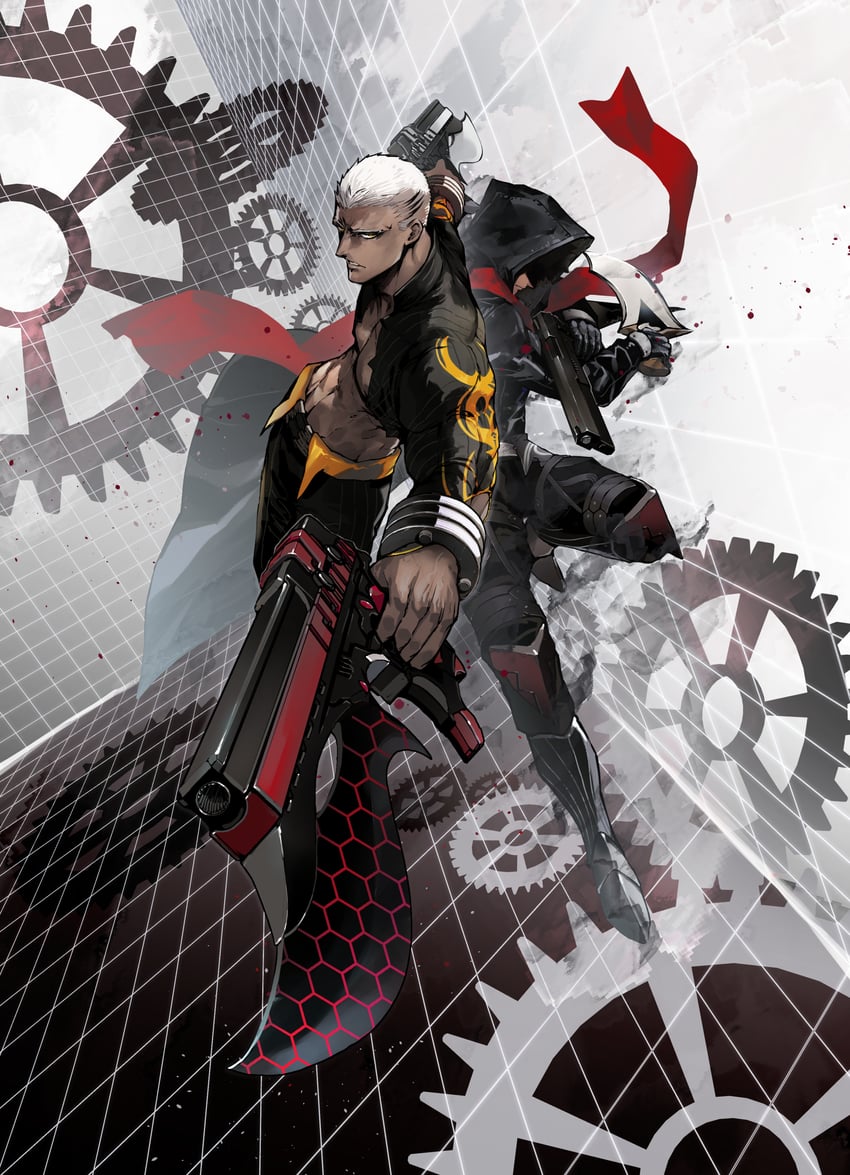 emiya shirou and emiya alter (fate and 1 more) drawn by nishiide_kengorou