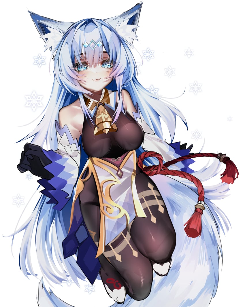 ganyu and icelyn winter (genshin impact and 1 more) drawn by moonchii