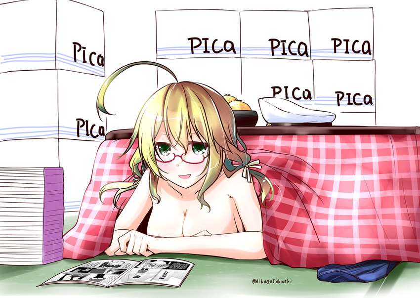 kaga and i-8 (kantai collection) drawn by mikage_takashi