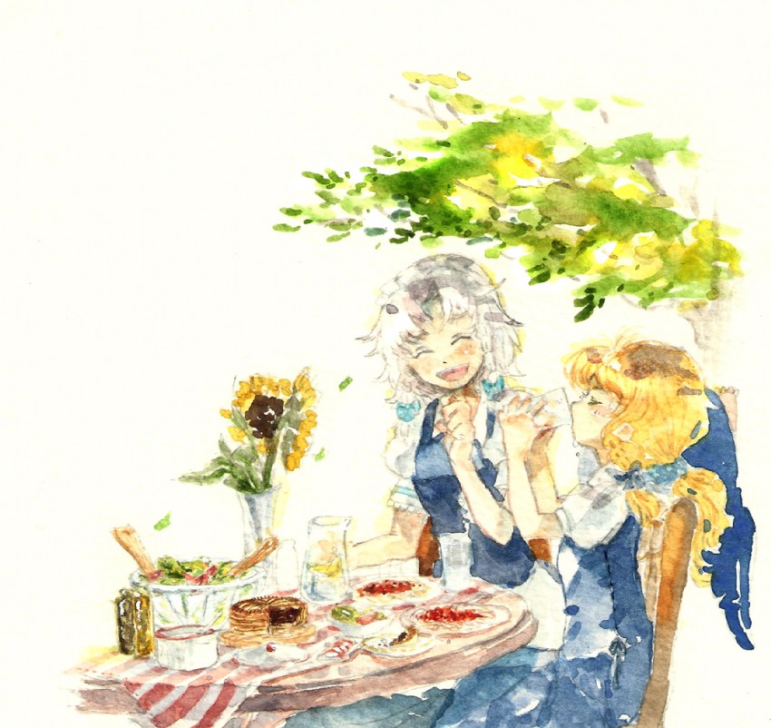 kirisame marisa and izayoi sakuya (touhou) drawn by gogo/tad