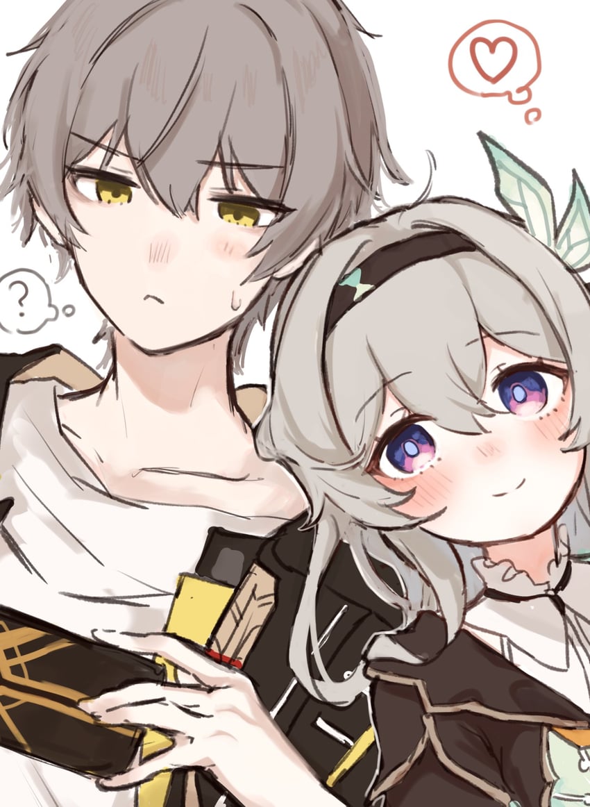 trailblazer, firefly, and caelus (honkai and 1 more) drawn by enunu_7e