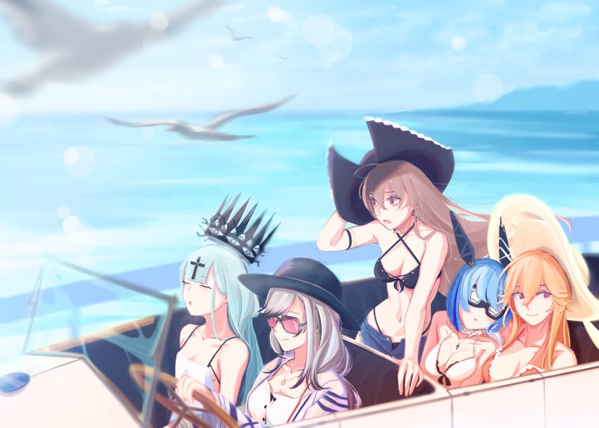 jean bart, richelieu, gascogne, champagne, and dunkerque (azur lane) drawn by rzk_iii