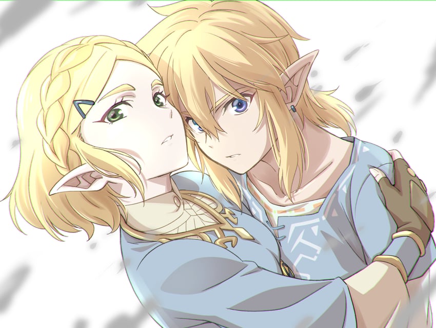 link and princess zelda (the legend of zelda and 1 more) drawn by tomo.puri