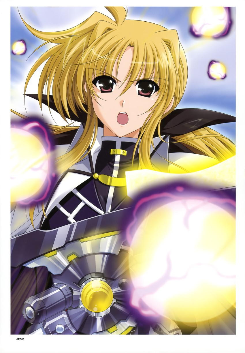 fate testarossa and bardiche (lyrical nanoha and 1 more) drawn by higa_yukari