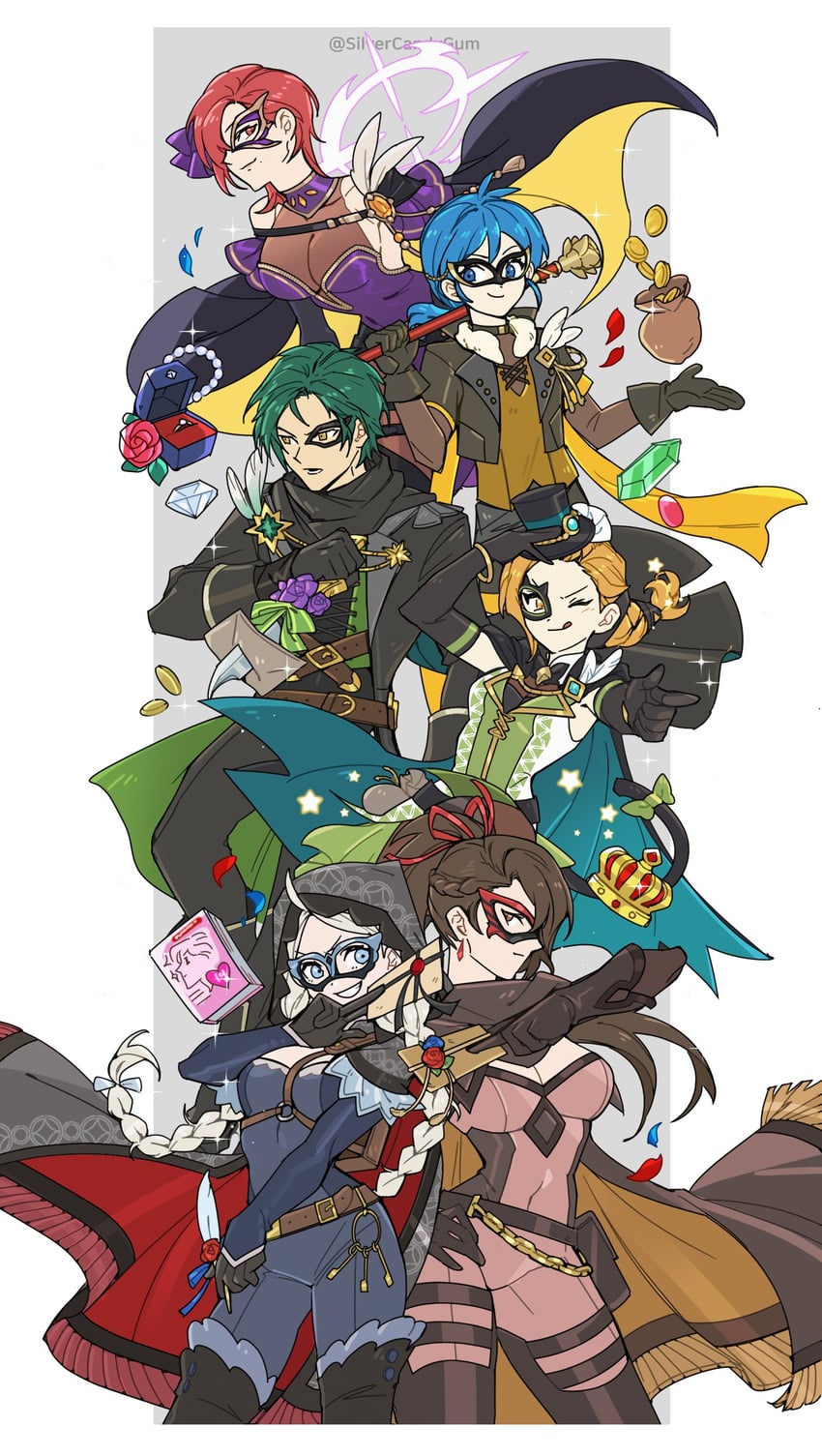 nina, kagero, sothe, cath, leila, and 1 more (fire emblem and 6 more) drawn by silvercandy_gum