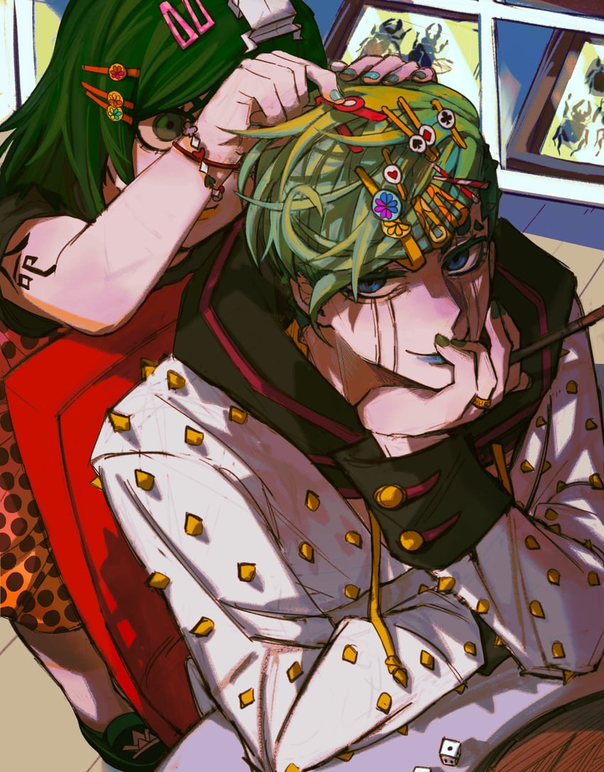higashikata jobin, higashikata tsurugi, and paper moon king (jojo no kimyou na bouken and 1 more) drawn by swampland