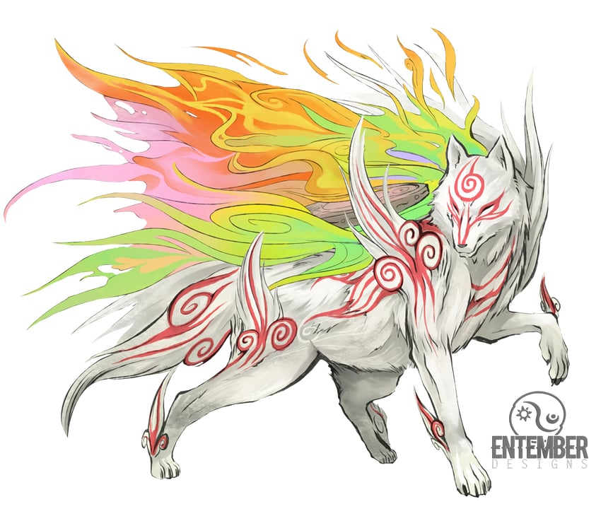 shiranui (ookami) drawn by entemberdesigns