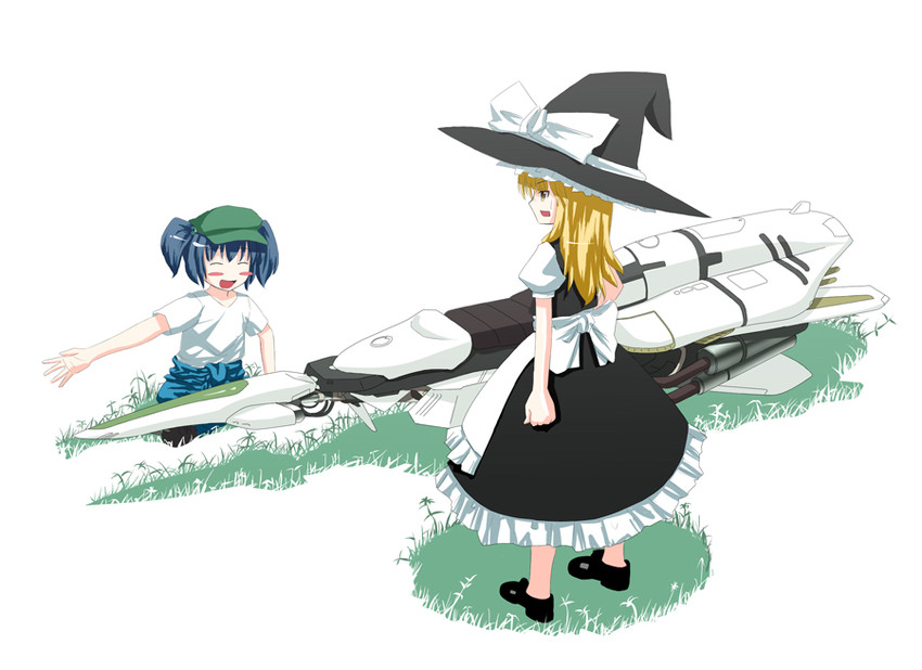 kirisame marisa and kawashiro nitori (touhou) drawn by tama_(speedgrapher)