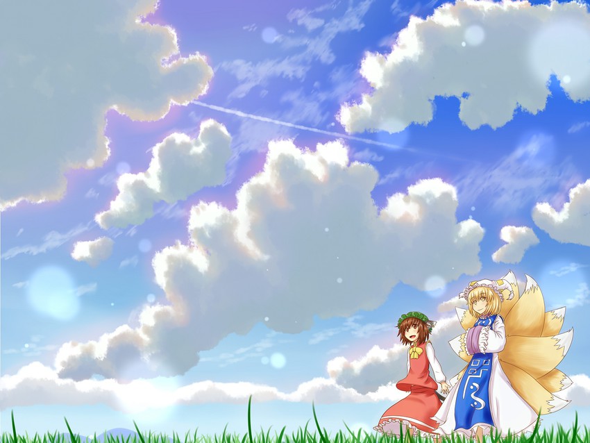 yakumo ran and chen (touhou) drawn by horokusa_(korai)