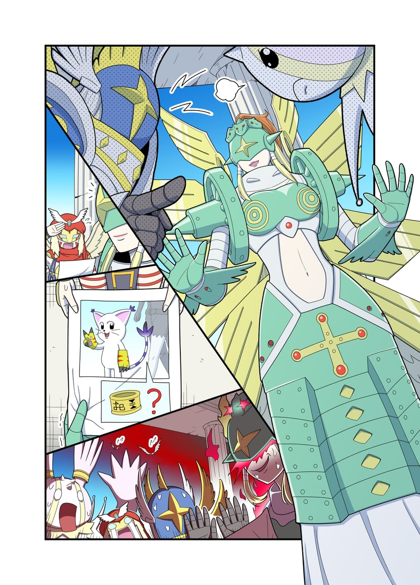 tailmon, ladydevimon, ofanimon, seraphimon, cherubimon, and 1 more (digimon) drawn by narome_and_levy