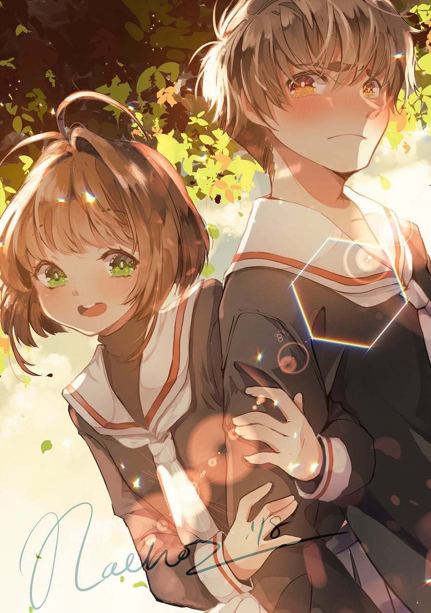 kinomoto sakura and li syaoran (cardcaptor sakura) drawn by nachooz