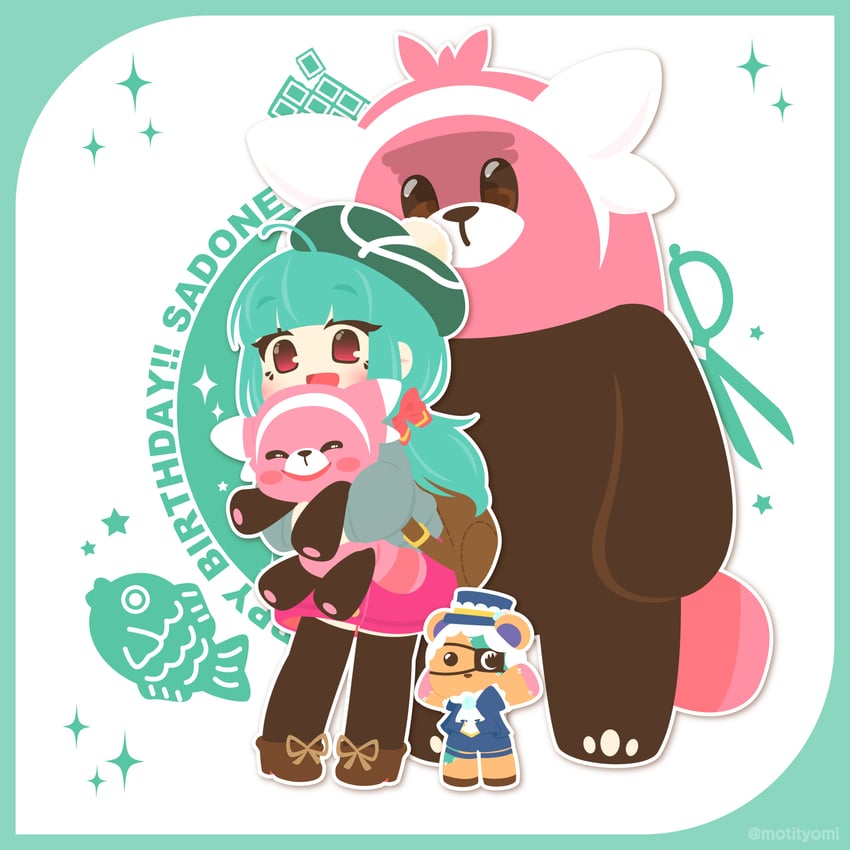 bewear, stufful, and sadone (pokemon and 1 more) drawn by motyomi