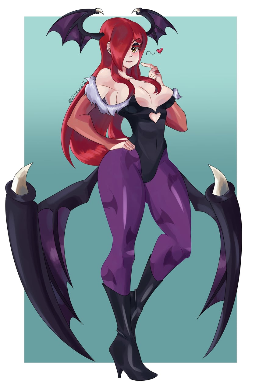 morrigan aensland and parasoul (darkstalkers and 1 more) drawn by kivain02