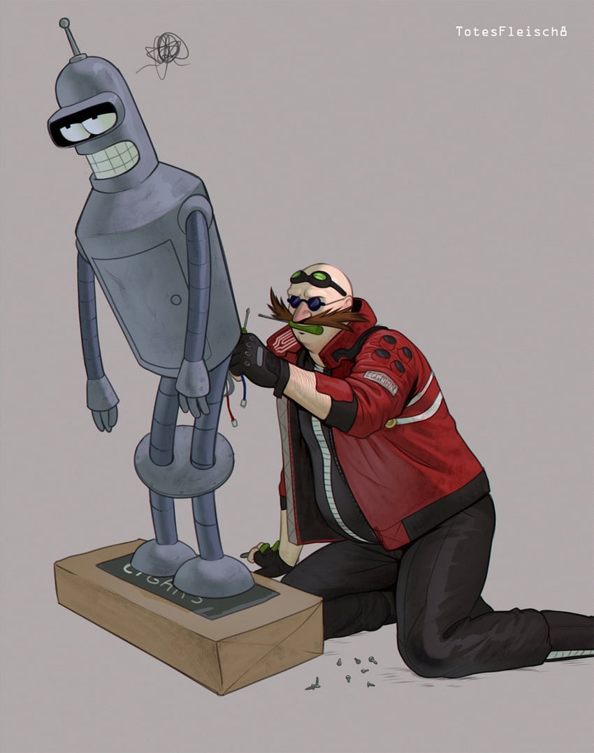 dr. eggman and bender bending rodriguez (sonic and 1 more) drawn by totesfleisch8