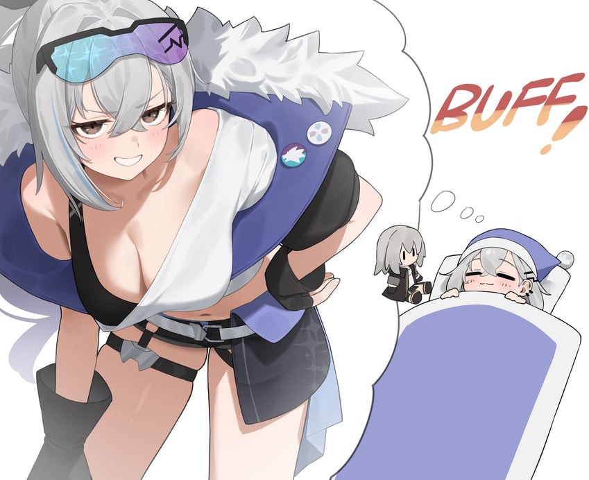 trailblazer, stelle, and silver wolf (honkai and 1 more) drawn by flasso