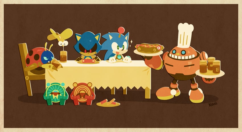 metal sonic, egg pawn, moto bug, butterdroid, egg typhoon, and 2 more (sonic and 4 more) drawn by kekani