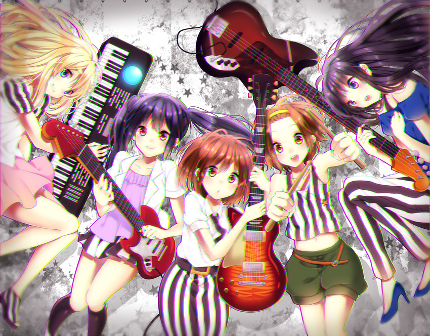 akiyama mio, nakano azusa, hirasawa yui, tainaka ritsu, and kotobuki tsumugi (k-on! and 1 more) drawn by pirumjuice