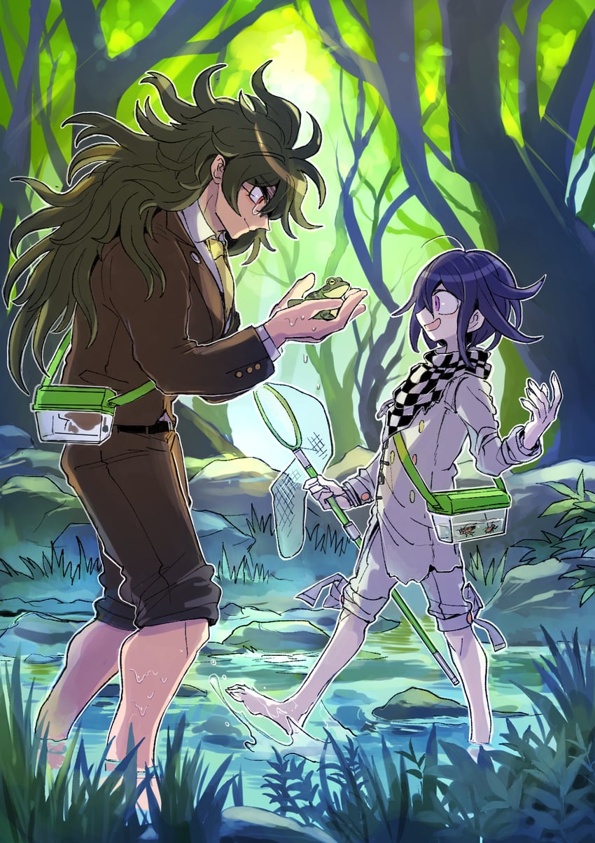 oma kokichi and gokuhara gonta (danganronpa and 1 more) drawn by kumakoro_(tetsupag)