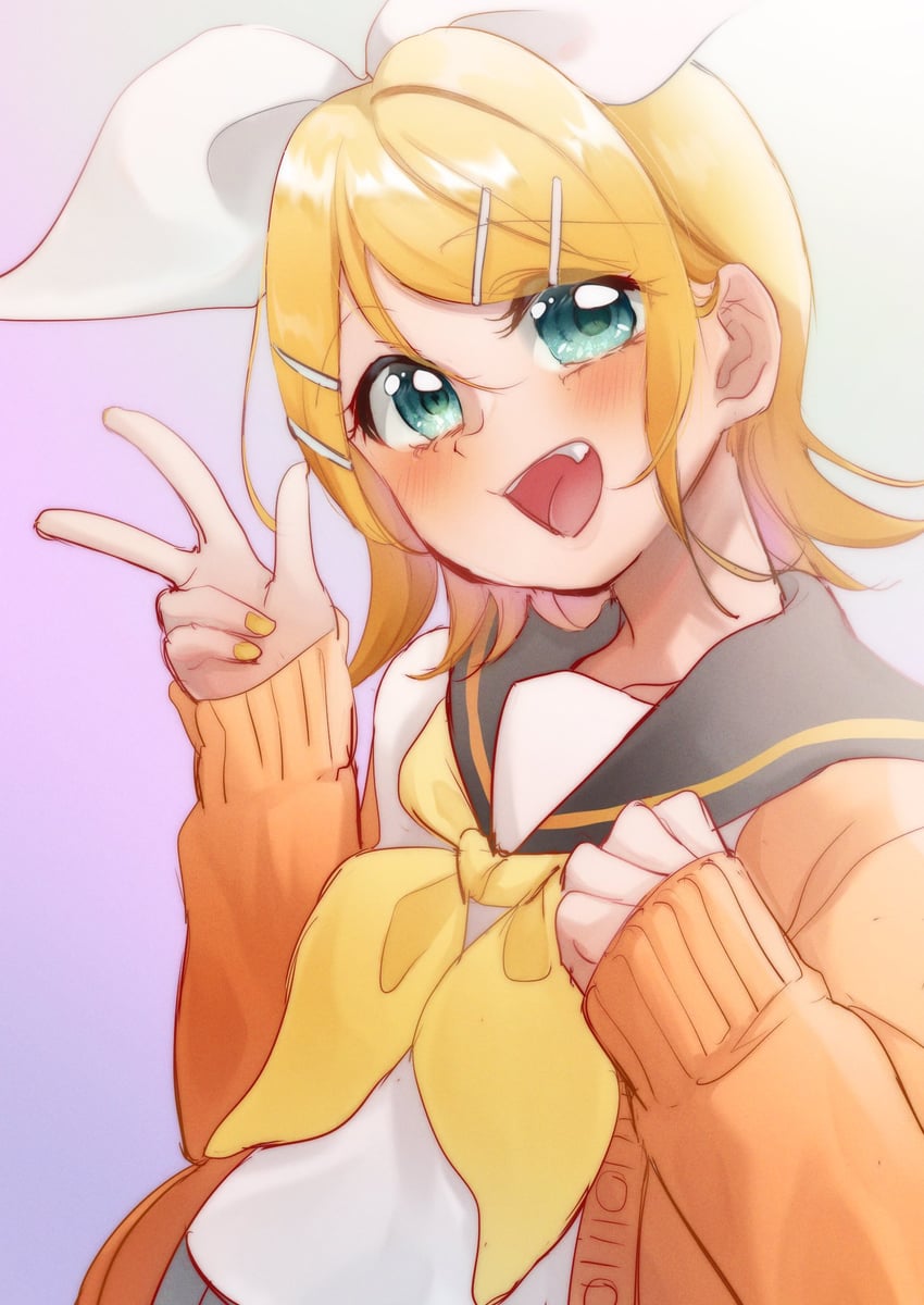 kagamine rin (vocaloid) drawn by eshe_mr and mimi_mine