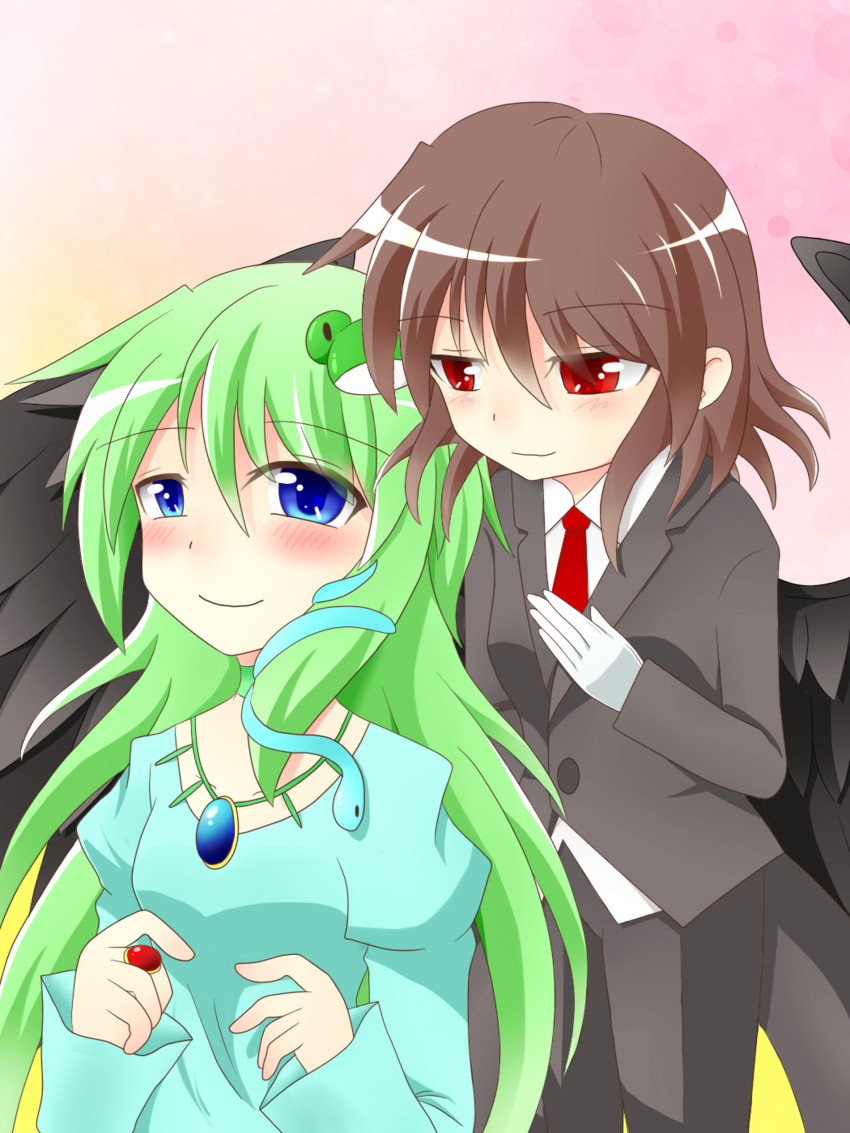 kochiya sanae and shameimaru aya (touhou) drawn by usagitori