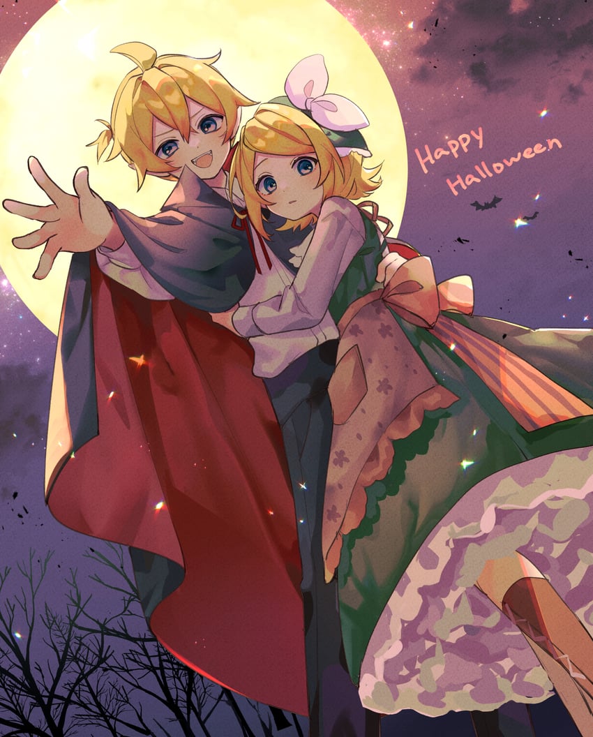 kagamine rin and kagamine len (vocaloid) drawn by sazanami_(ripple1996)