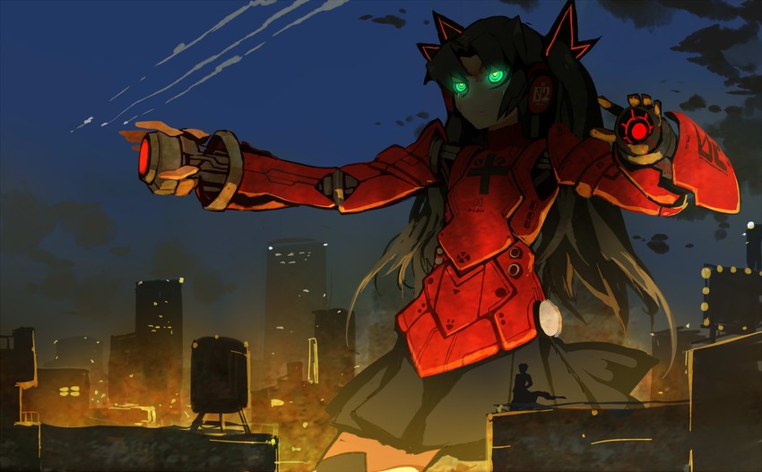 tohsaka rin and archer (fate and 1 more) drawn by lamian_(pixiv415608)