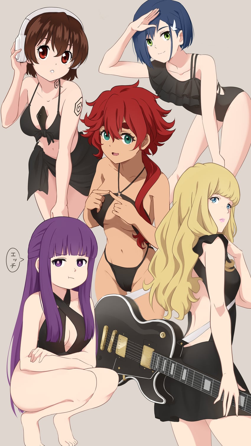 fern, suletta mercury, ichigo, tuesday simmons, ichinose kana, and 1 more (gundam and 5 more) drawn by laofuzi_dai_bansho