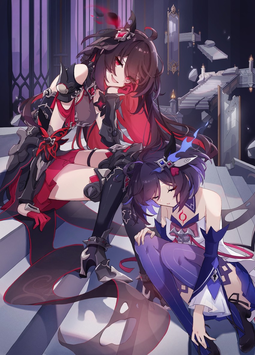 seele vollerei and seele (honkai and 1 more) drawn by nasubi_(1ra1ri1ko2cho1mi2na)