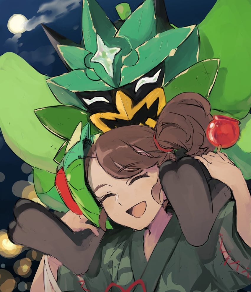 juliana and ogerpon (pokemon and 1 more) drawn by chikiso