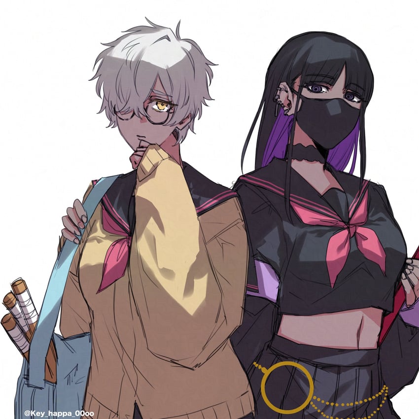 kurotsuchi nemu and kotetsu isane (bleach) drawn by key_happa_00oo